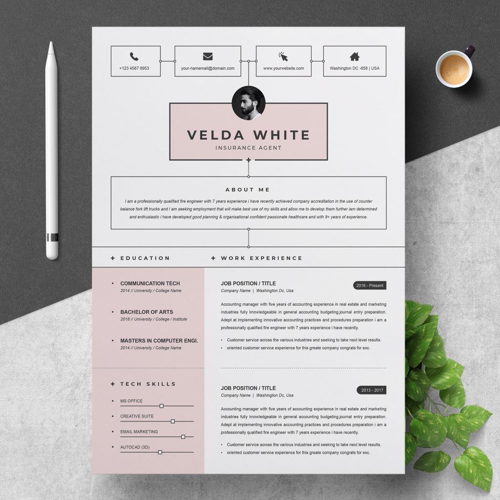 downloadable modern resume template free